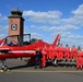 RAF Red Arrows perform over RAF Mildenhall for Airmen, community