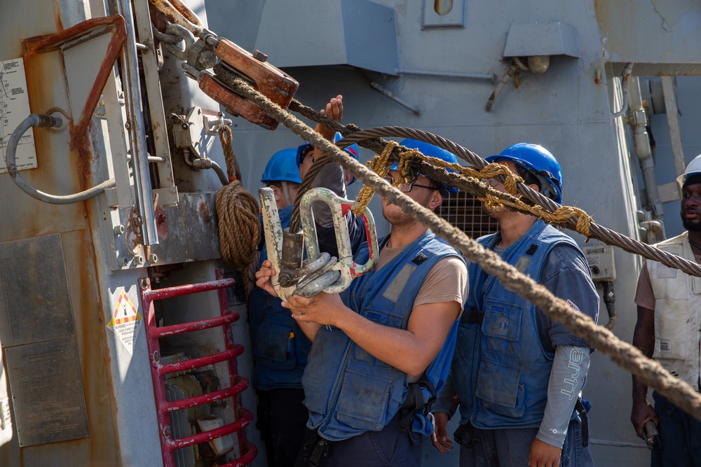 Replenishment-at-Sea aboard the USS Cole