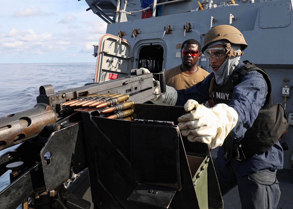 USS Dewey (DDG 105) Conducts Crew-Served Weapons Qualifications in the Bay of Bengal