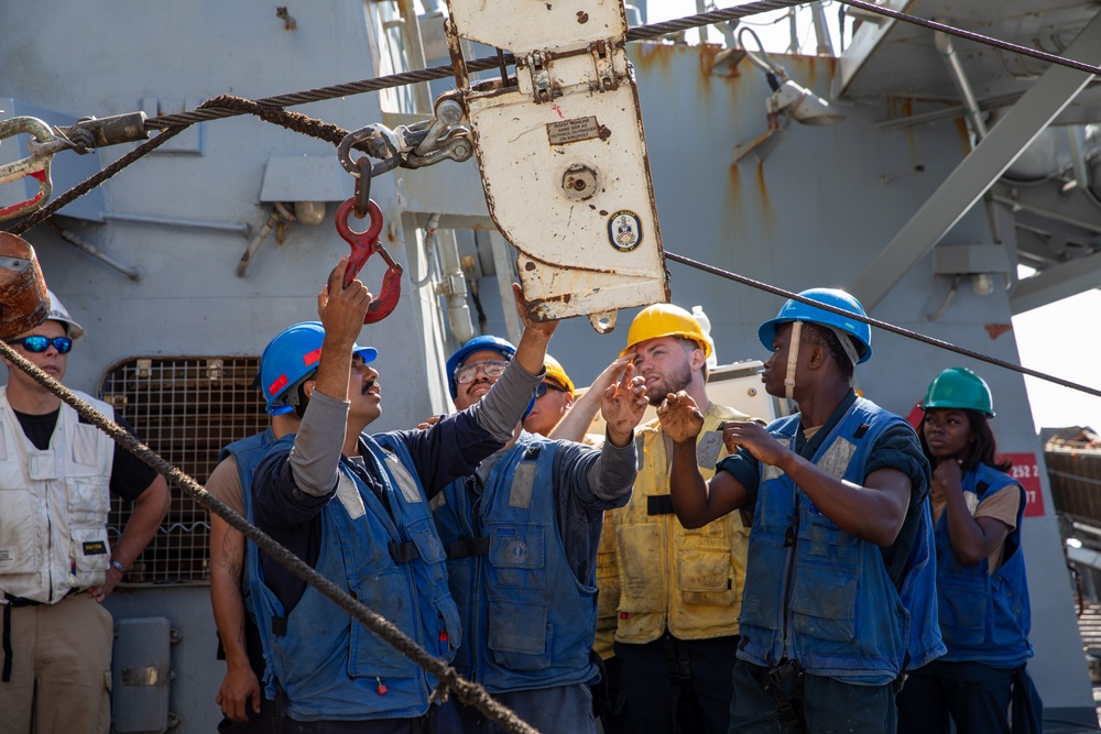Replenishment-at-Sea aboard the USS Cole