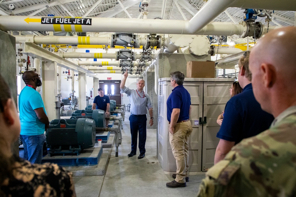 Omaha District's POL-MCX hosts overview, Offutt AFB tour