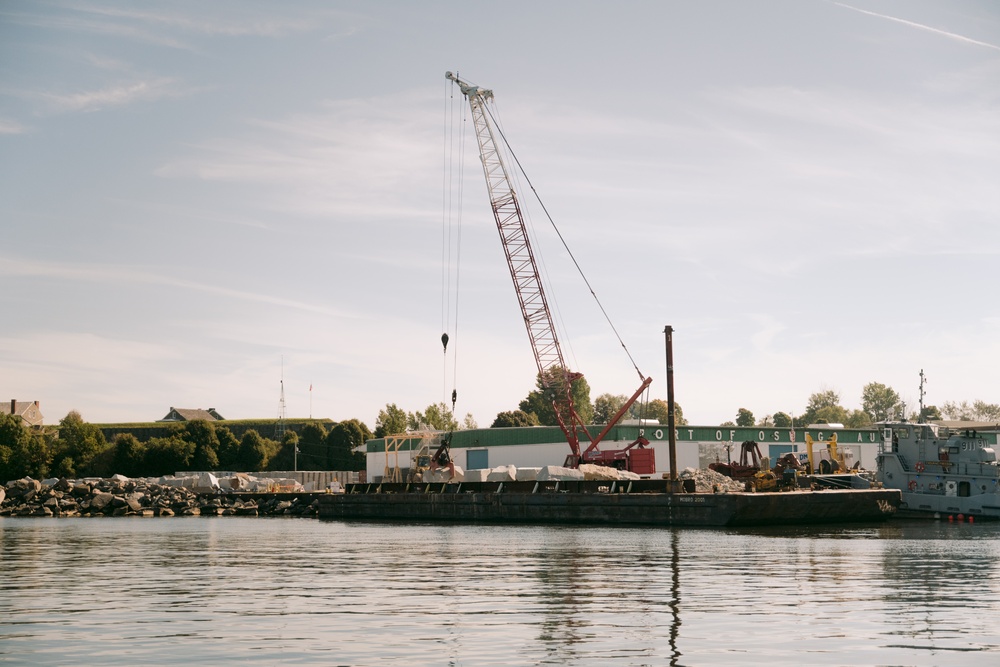 Oswego Breakwater Construction Nears Completion