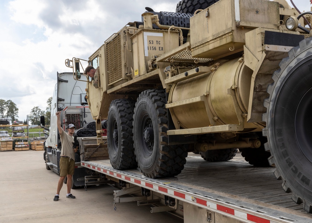 NYNG 1156th Engineer Co. send equipment to assist Hurricane Helene response in SC