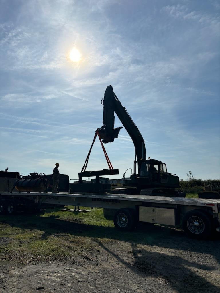 204th Engineer Battalion Soldiers load equipment for Helene response mission