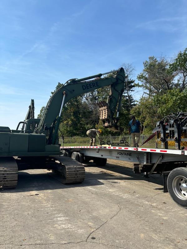 204th Engineers load equipment for North Carolina mission