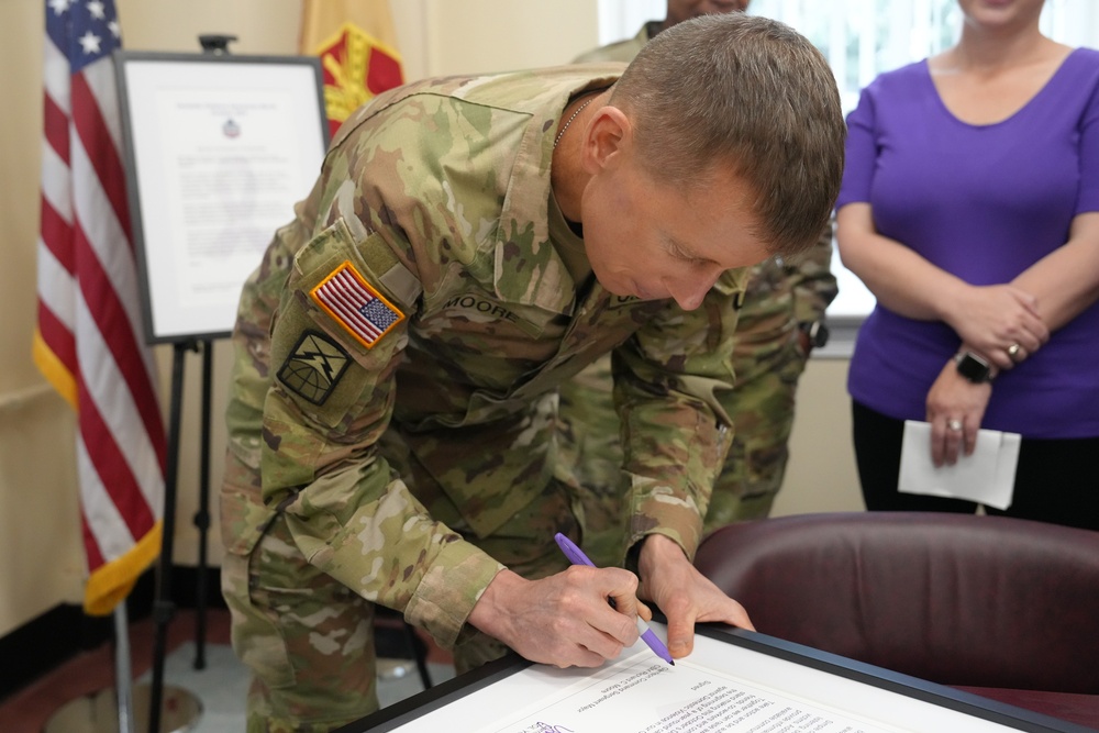 Fort MeadeDomestic Violence Awareness Month Signing