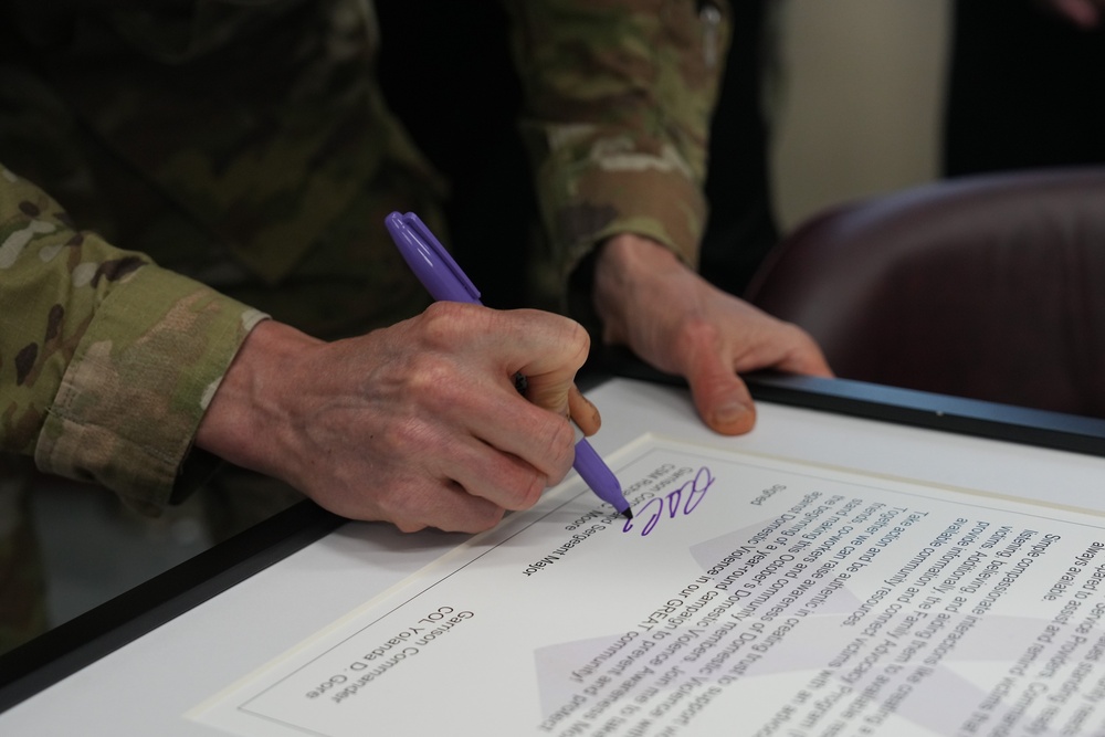 Fort MeadeDomestic Violence Awareness Month Signing