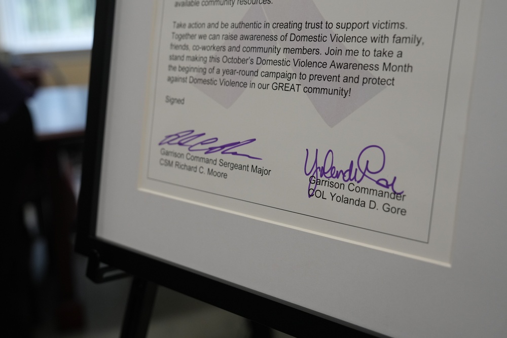 Fort Meade Domestic Violence Awareness Month Signing