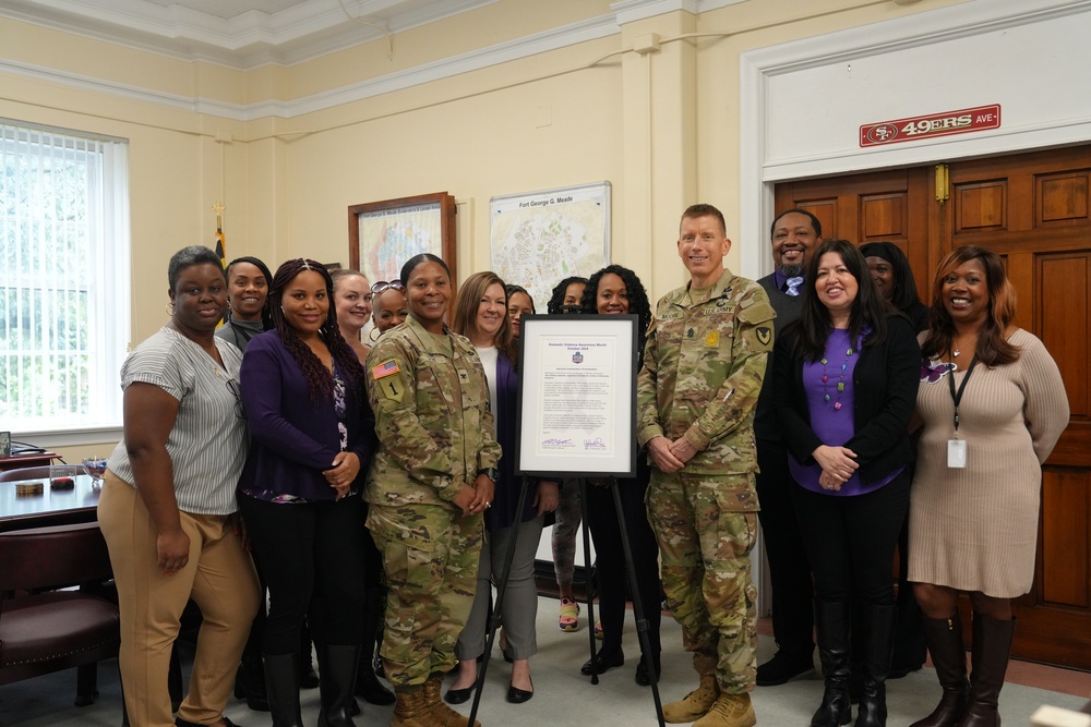 Fort Meade Domestic Violence Awareness Month Signing