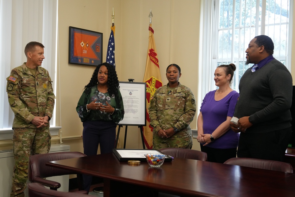 Fort Meade Domestic Violence Awareness Month Signing