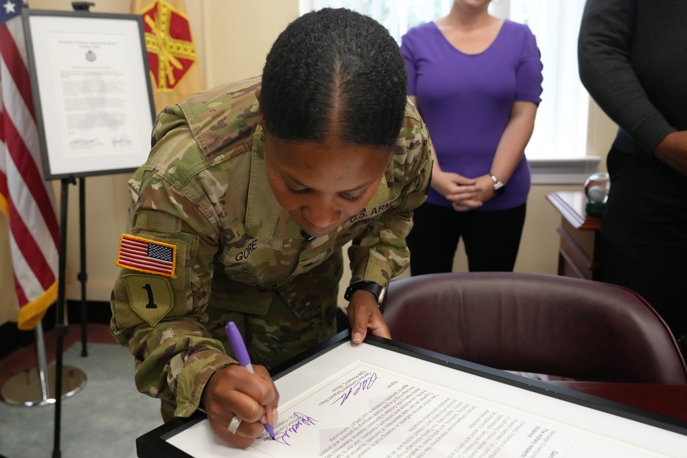 Fort Meade Domestic Violence Awareness Month Signing