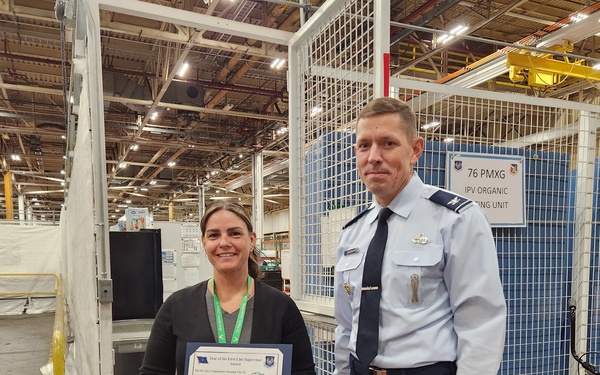 Oklahoma City Air Logistics Complex recognizes year of the first line supervisor monthly award winners