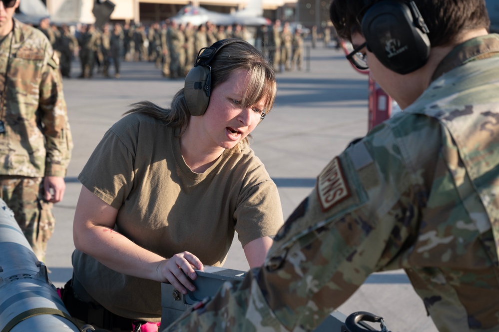Weapons load competition at Nellis AFB, Oct 4, 2024