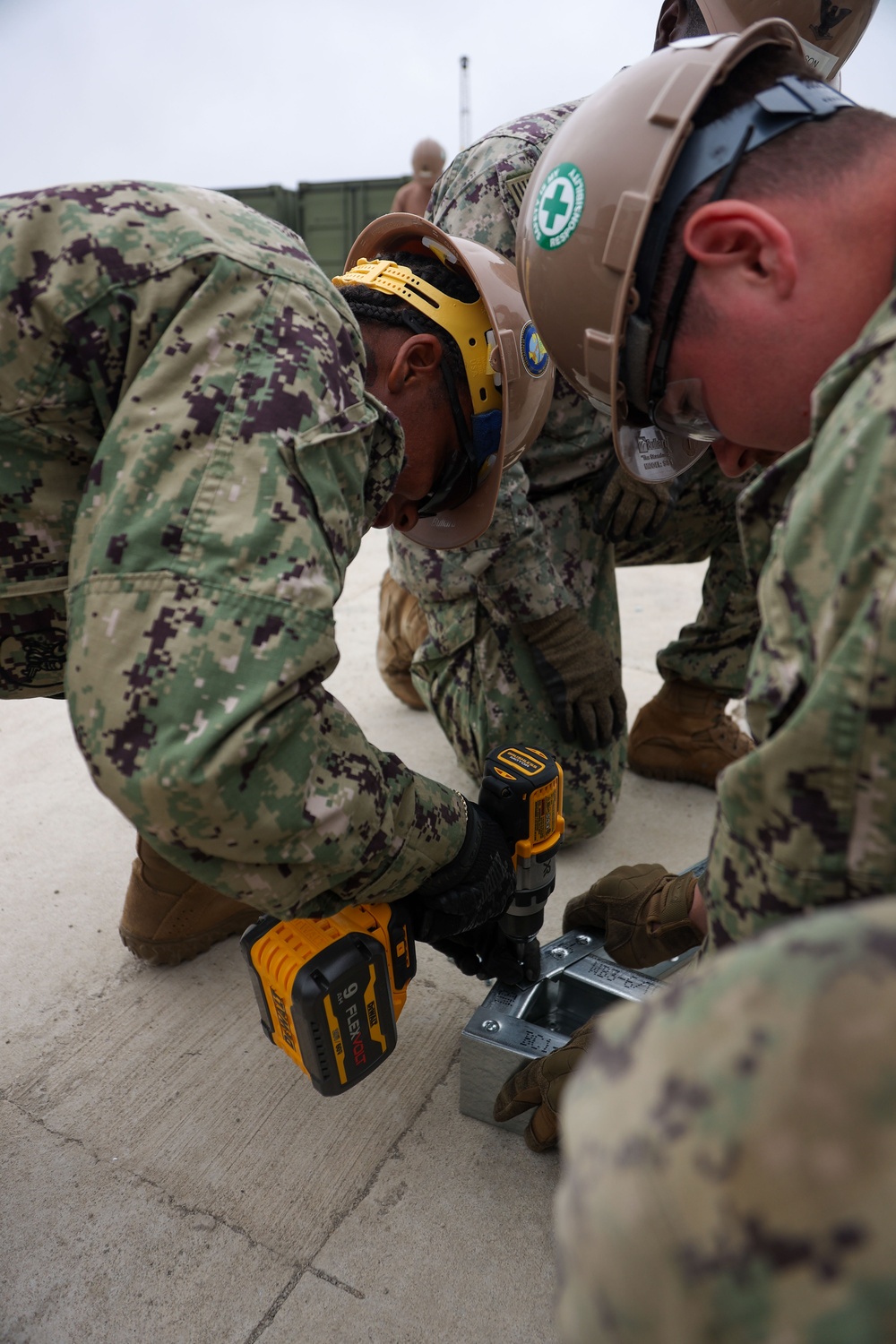 NMCB 4 Seabees Assemble Cold Form Steel Frame Building