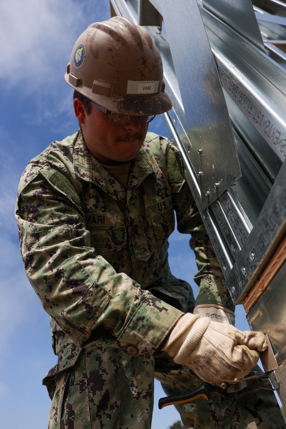 NMCB 4 Seabees Assemble Cold Form Steel Frame Building