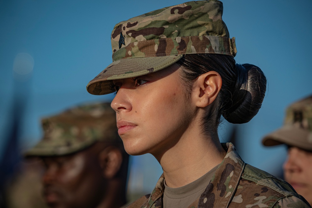 Soldiers and Airmen Rehearse for Military Review