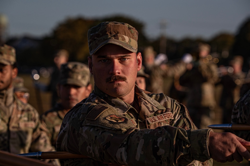 Soldiers and Airmen Rehearse for Military Review