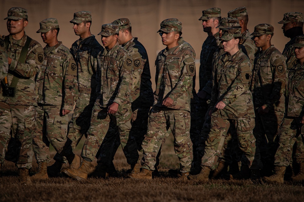 Soldiers and Airmen Rehearse for Military Review