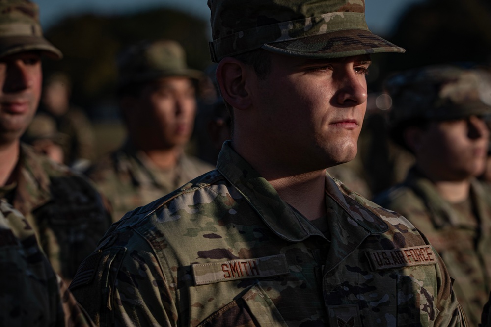 Soldiers and Airmen Rehearse for Military Review