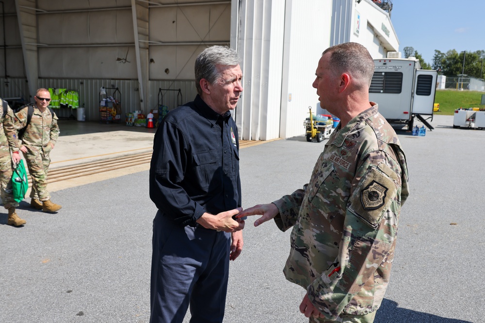 U.S. Northern Command Commander and Dual Status Commander speak at a press conference