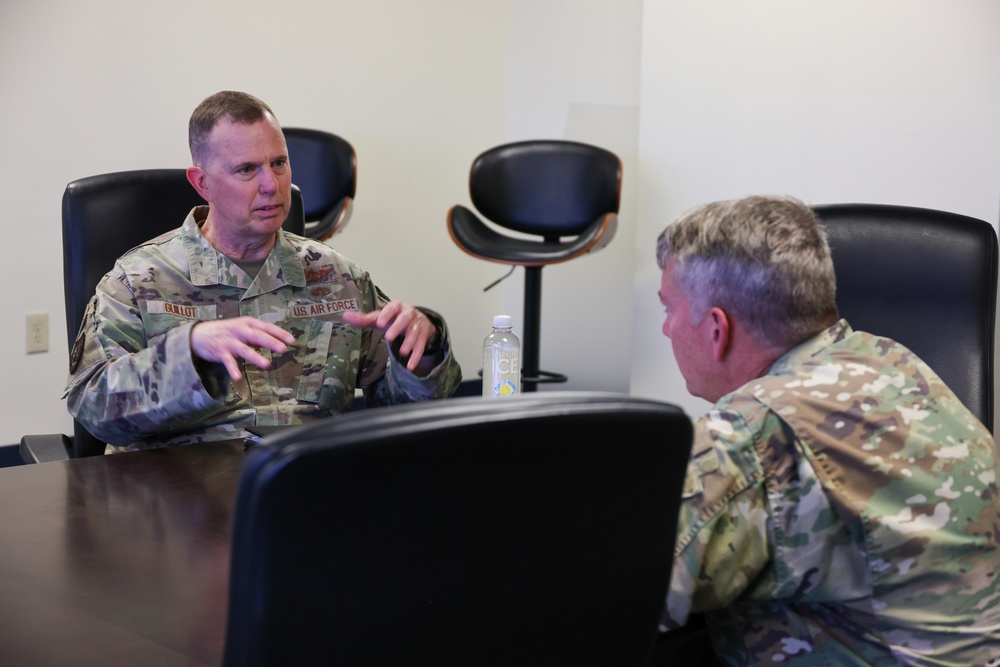 U.S. Northern Command Commander and Dual Status Commander speak at a press conference