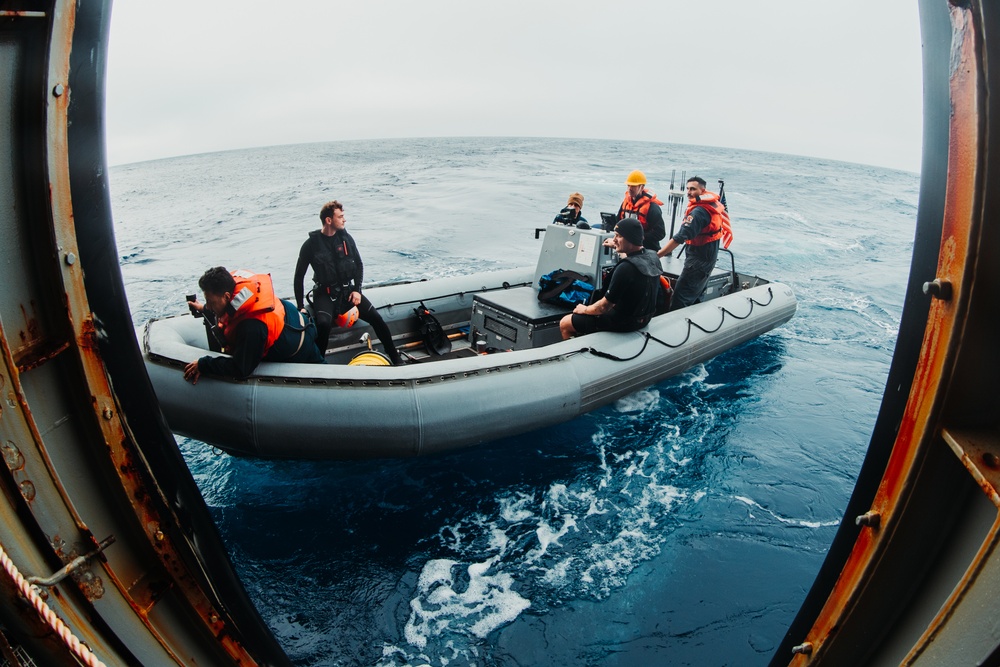 USS George Washington Sailors conduct small boat operations.