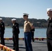 USS Tripoli Sailors man the rails while pullinig in to San Francisco