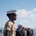 USS Tripoli Sailors man the rails while pullinig in to San Francisco