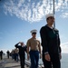 USS Tripoli Sailors man the rails while pullinig in to San Francisco