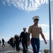 USS Tripoli Sailors man the rails while pullinig in to San Francisco