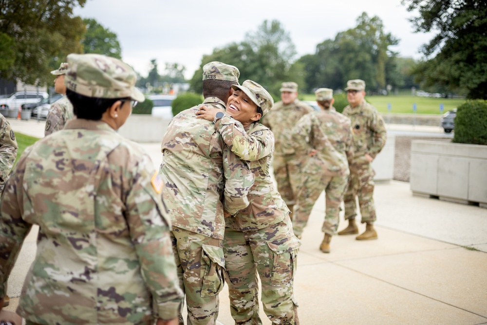 Charlie Company, Medical Readiness Brigade, National Capital Region, hosts change of command at Walter Reed