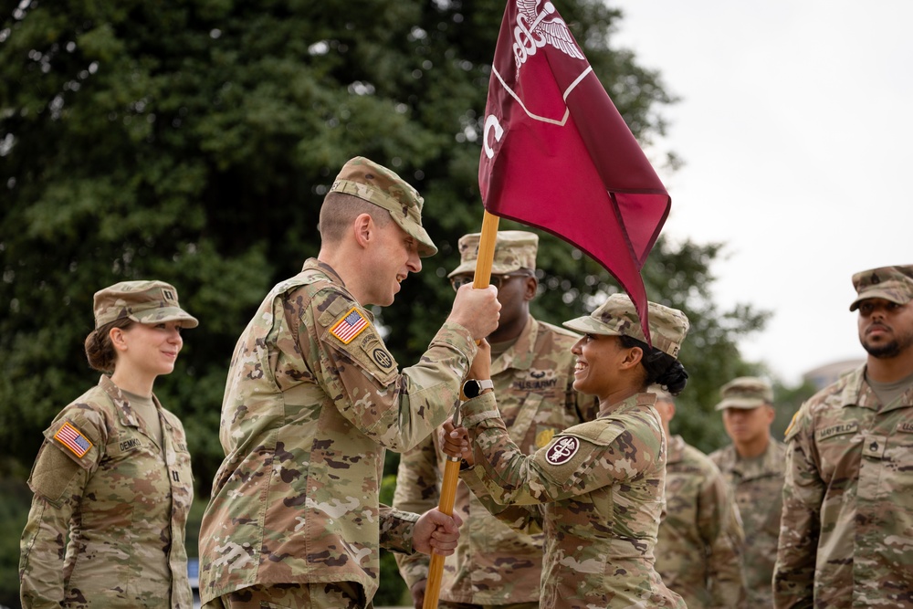 Charlie Company, Medical Readiness Brigade, National Capital Region, hosts change of command at Walter Reed