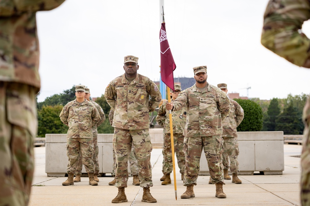 Charlie Company, Medical Readiness Brigade, National Capital Region, hosts change of command at Walter Reed