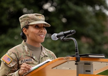 Charlie Company, Medical Readiness Brigade, National Capital Region, hosts change of command at Walter Reed