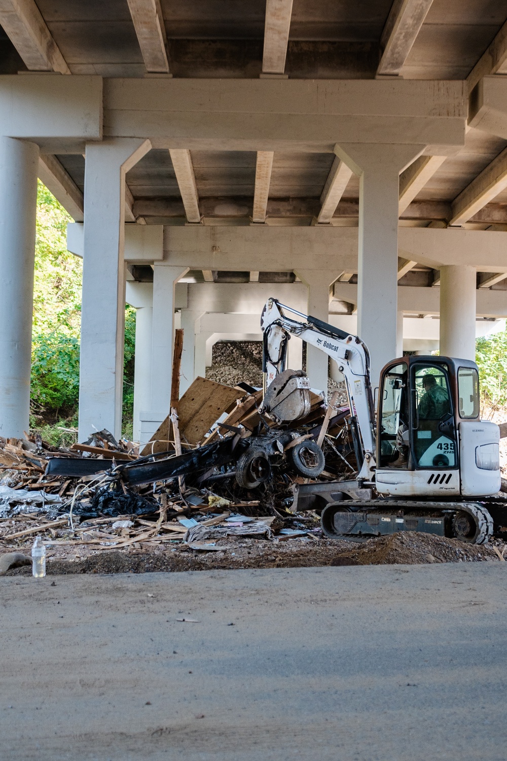 Under bridge debris