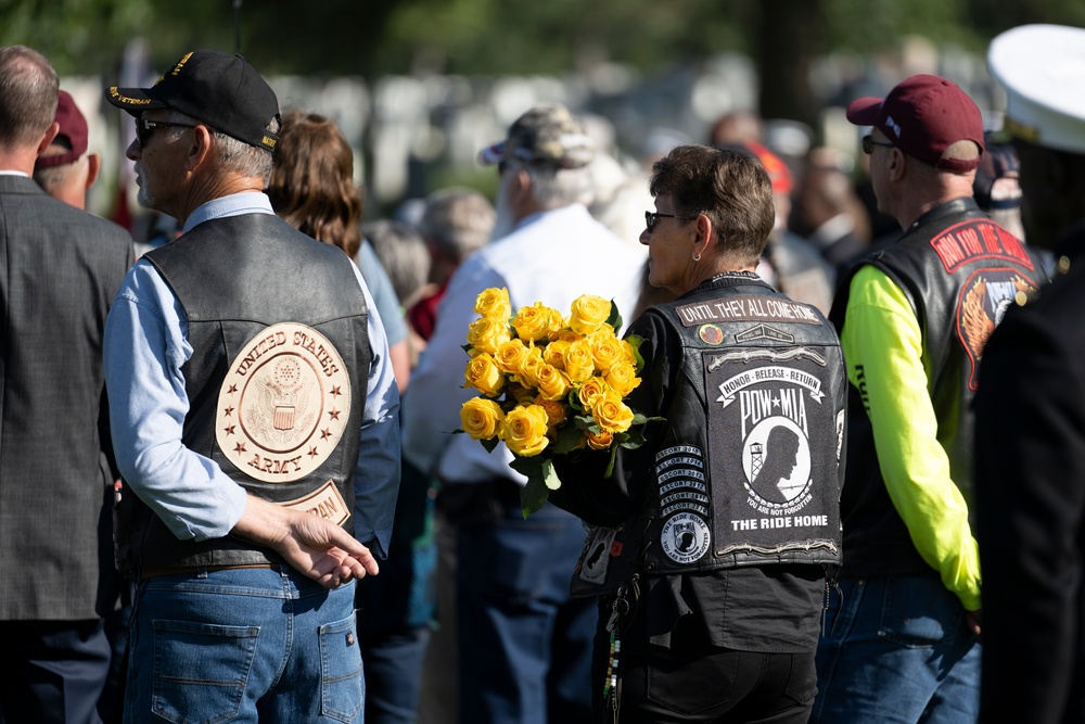 Military Funeral Honors with Funeral Escort are Conducted for U.S. Marine Corps Capt. Ronald Forrester in Section 47