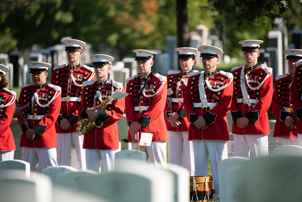 Military Funeral Honors with Funeral Escort are Conducted for U.S. Marine Corps Capt. Ronald Forrester in Section 47