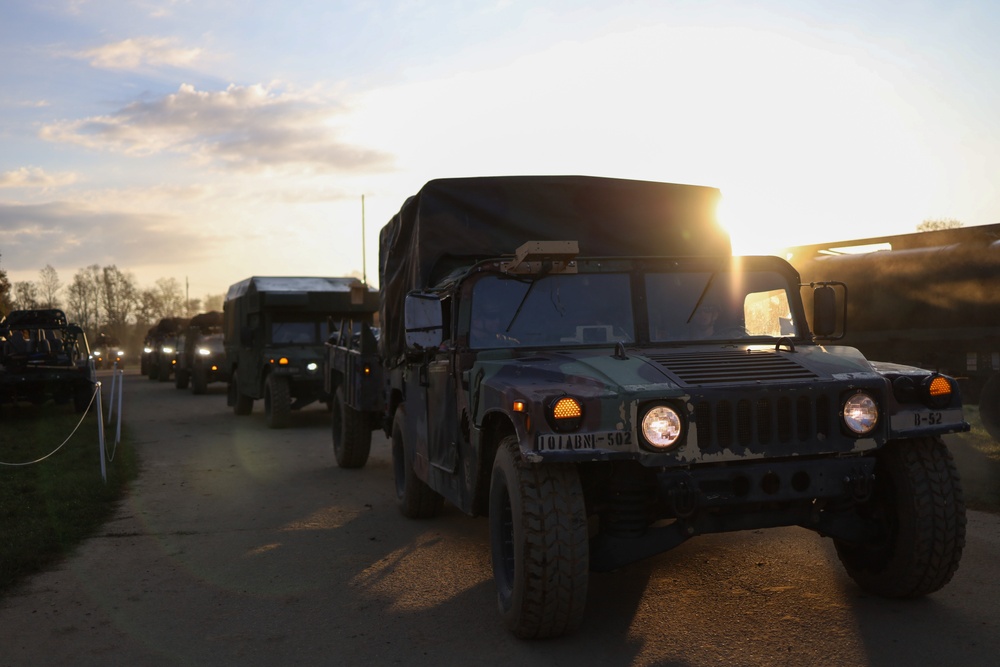 101st Airborne Division Soldiers Move To Marshall, North Carolina