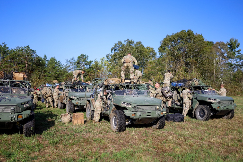 101st Airborne Division Soldiers Move To Marshall, North Carolina