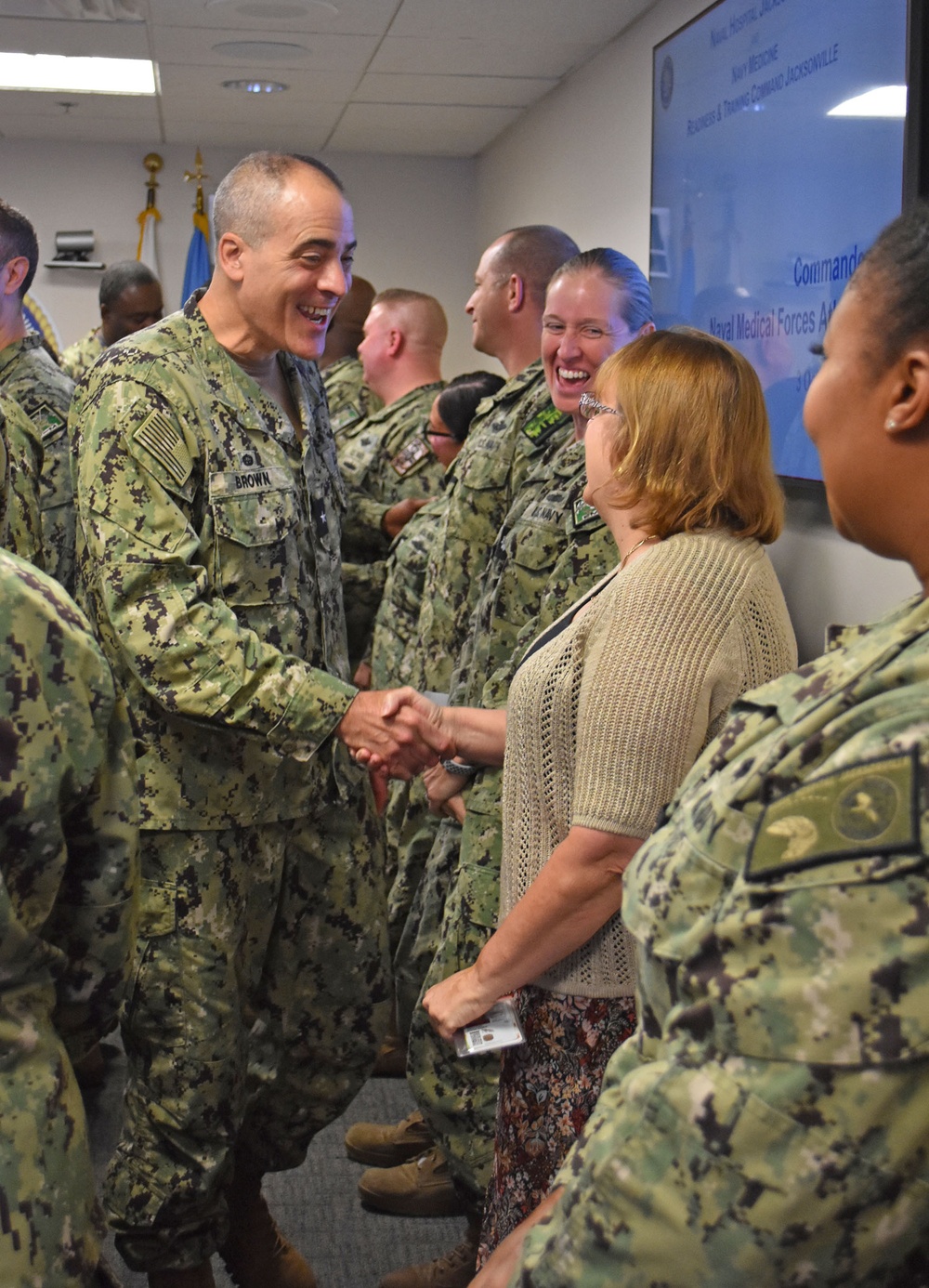 NMFL CO Brown visits Naval Hospital Jacksonville