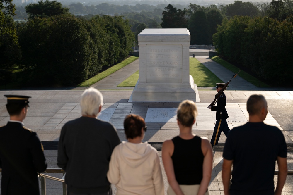 Sentinel U.S. Army Spc. Jessica Kwiatkowski Conducts Her Last Walk at the Tomb of the Unknown Soldier