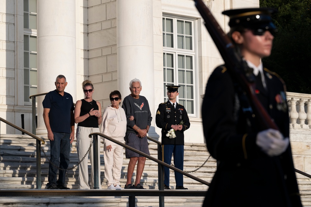 Sentinel U.S. Army Spc. Jessica Kwiatkowski Conducts Her Last Walk at the Tomb of the Unknown Soldier