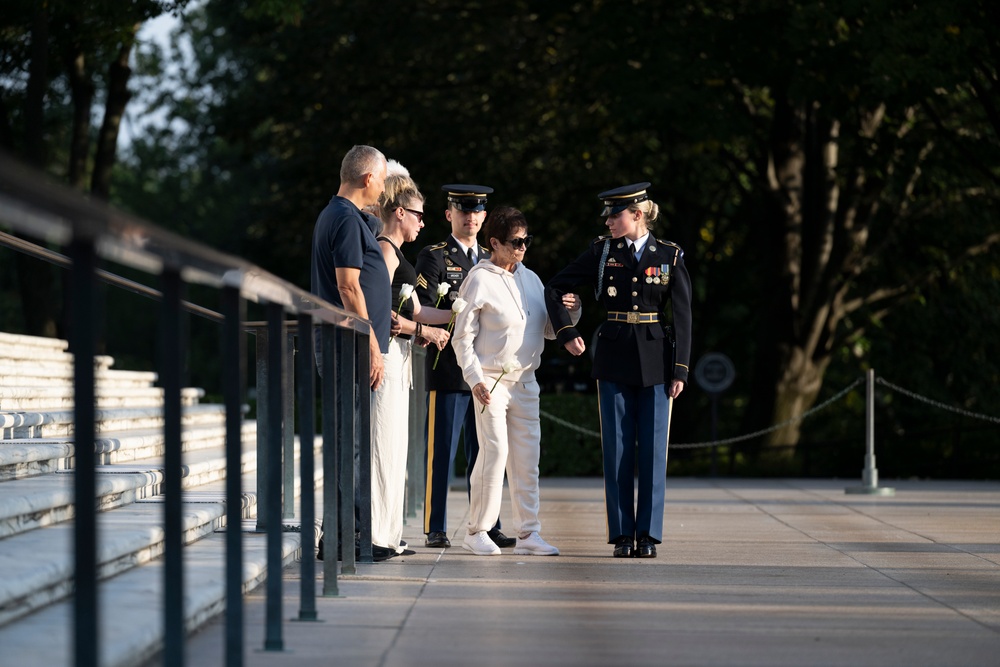 Sentinel U.S. Army Spc. Jessica Kwiatkowski Conducts Her Last Walk at the Tomb of the Unknown Soldier