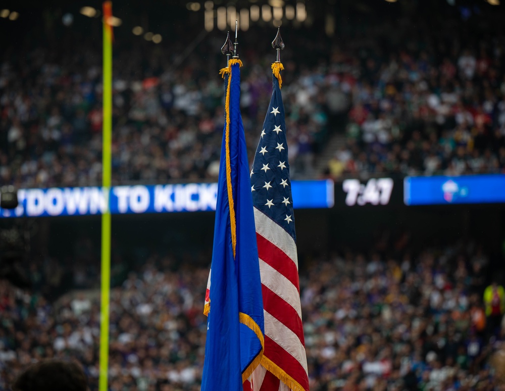 48th Fighter Wing Honor Guard participates during 2024 NFL game