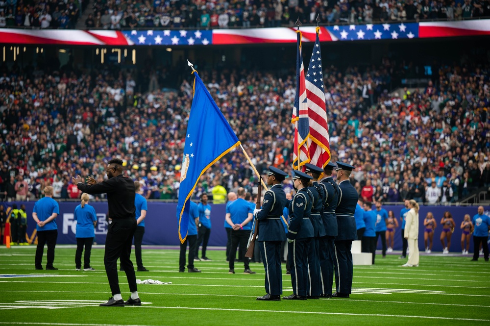 48th Fighter Wing Honor Guard participates during 2024 NFL game