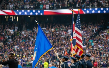 48th Fighter Wing Honor Guard participates during 2024 NFL game