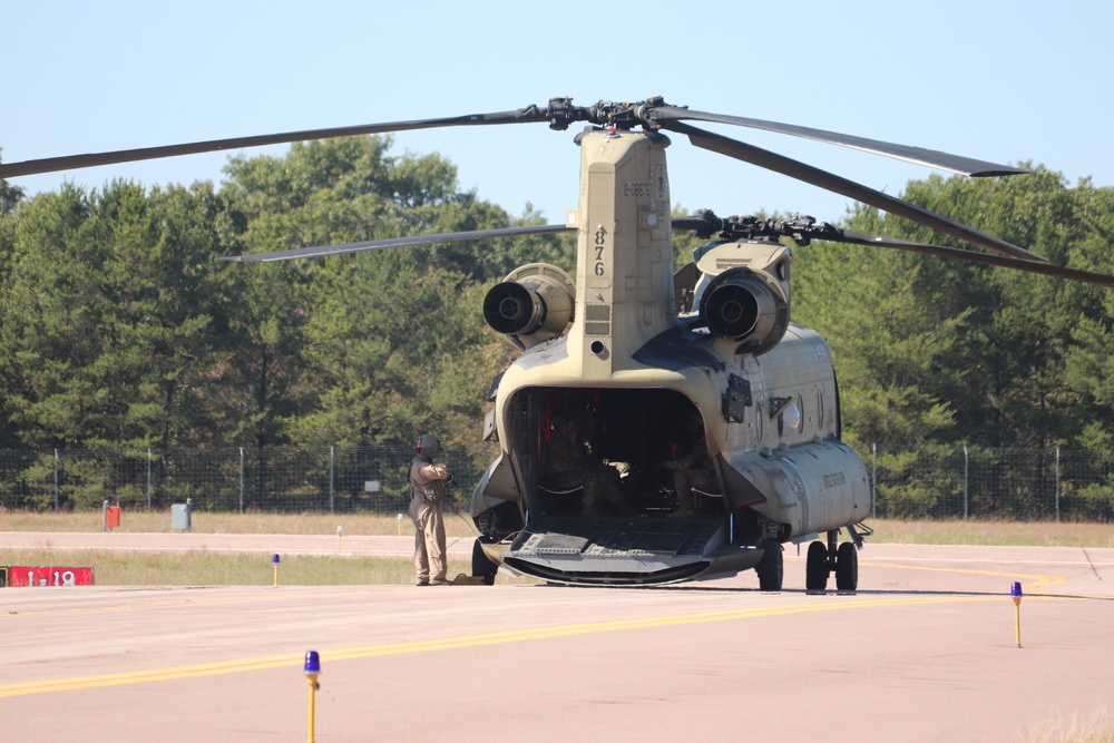 CH-47 crew, 89B students conduct September sling-load training at Fort McCoy