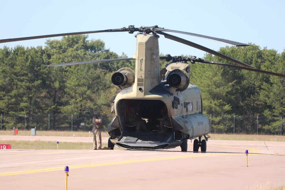 CH-47 crew, 89B students conduct September sling-load training at Fort McCoy