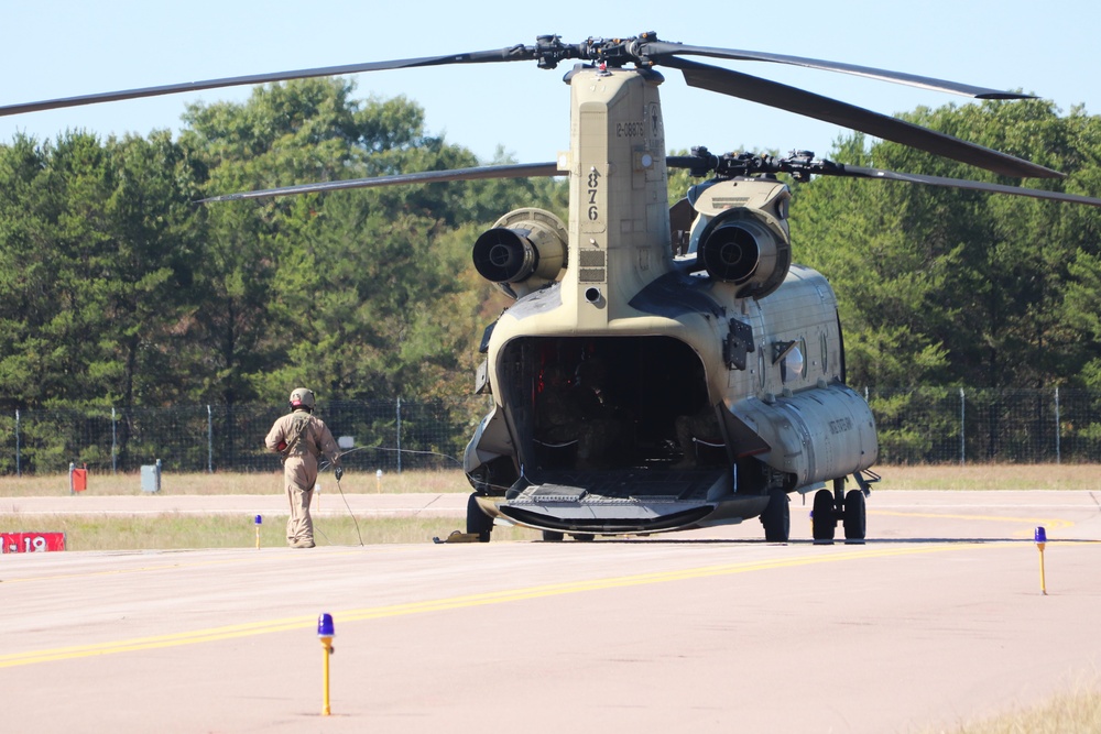 CH-47 crew, 89B students conduct September sling-load training at Fort McCoy