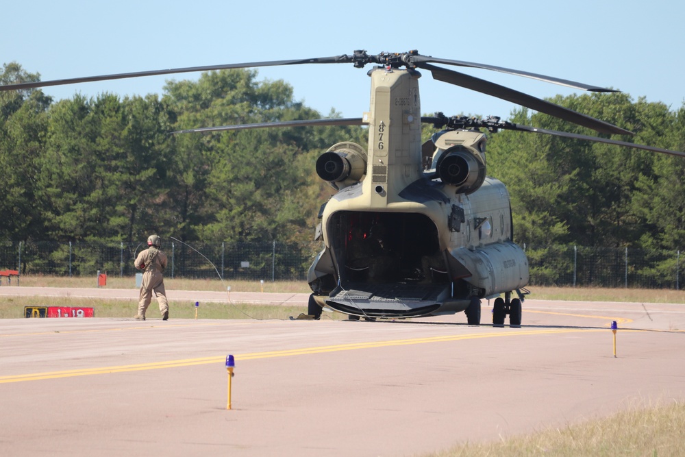 CH-47 crew, 89B students conduct September sling-load training at Fort McCoy